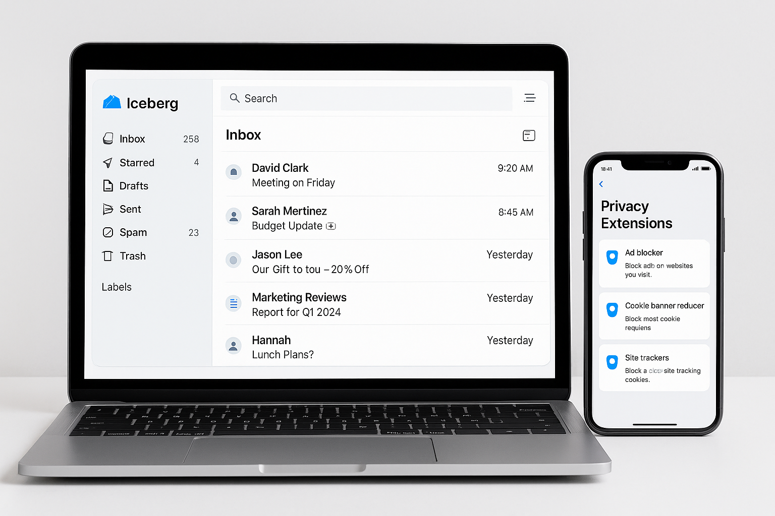 How Iceberg Mail Stacks Up Against Browser-Based Privacy Extensions